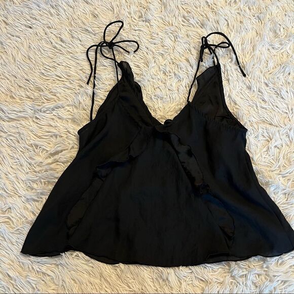 Free People black tie straps tank - Picture 1 of 3